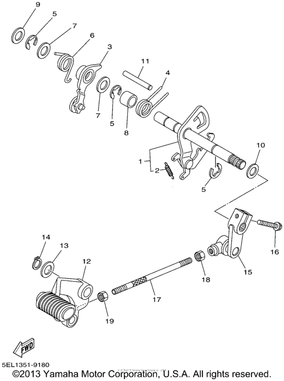 XVS1100N Вал переключения