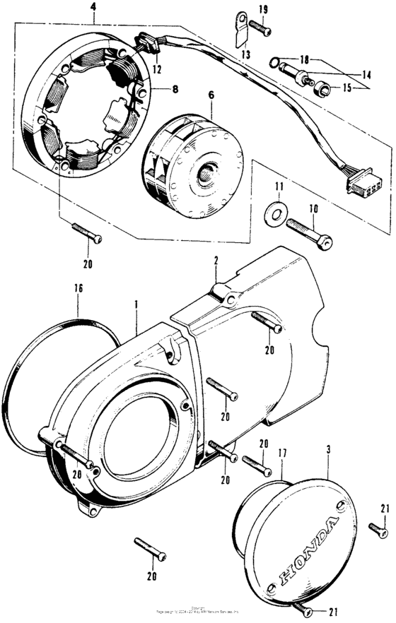 Left crankcase cover + alternator