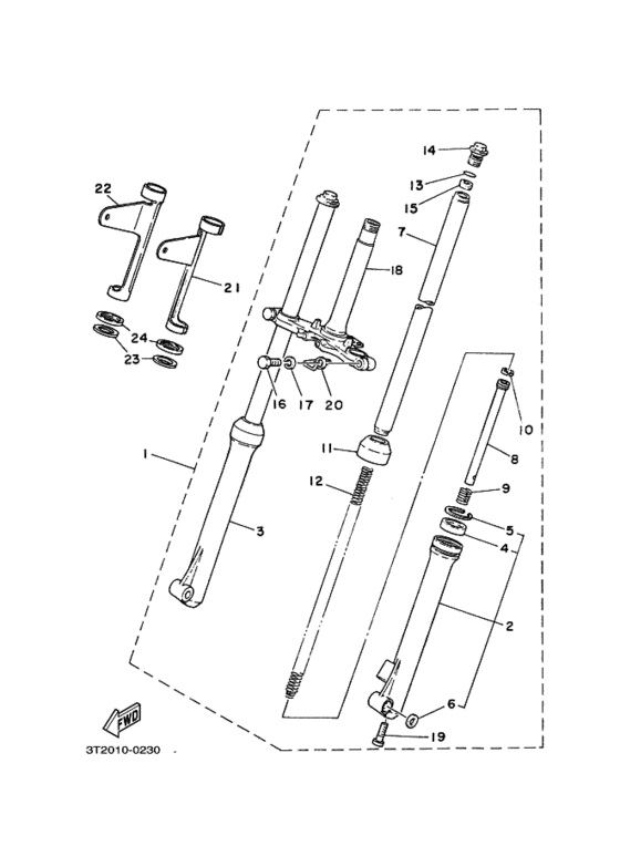 Front fork assy(ur silv