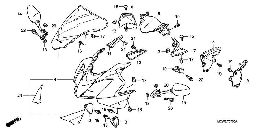 Upper cowling assy
