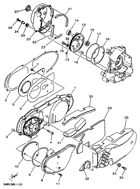YP150D Kurbelgehausedeckel 1