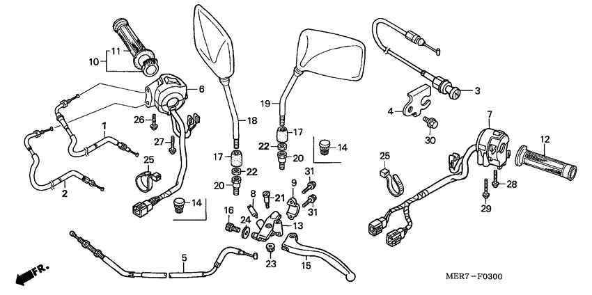 Handle lever/switch/cable