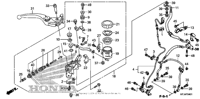 Front brake master cylinder (cbr600ra)