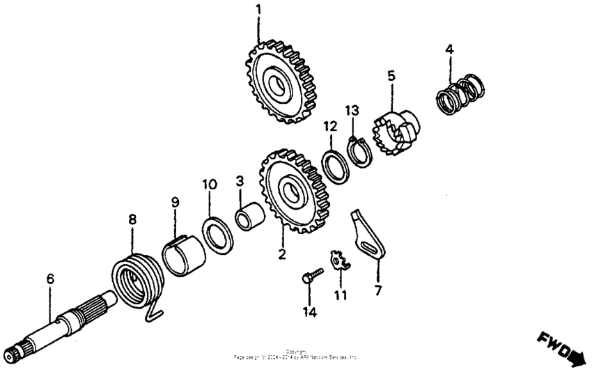 Kick starter spindle 83
