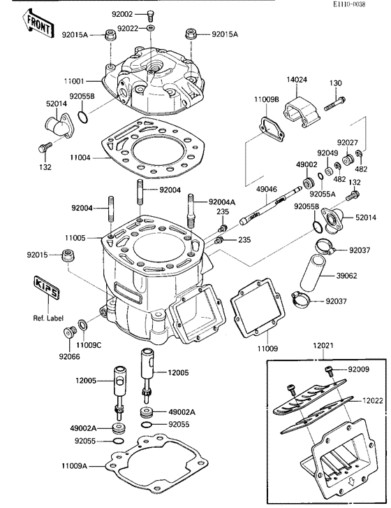 Cylinder head/cylinder/reed valve