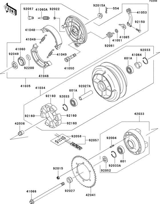 VN800 Задняя ступица колеса