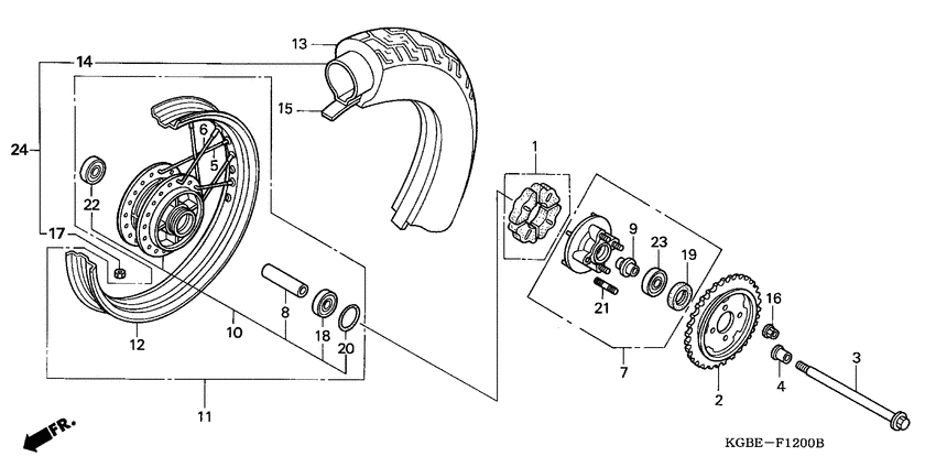Rear wheel complete assy