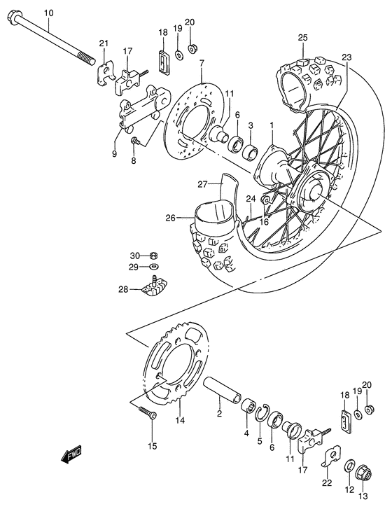 Rear wheel complete assy