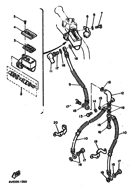 XJ550 Главный тормозной цилиндр
