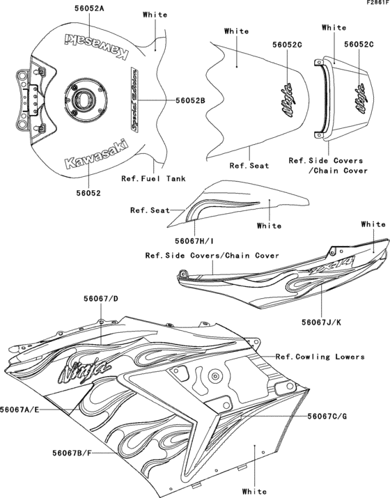 ZX1400 Decals(white)(a7fa)