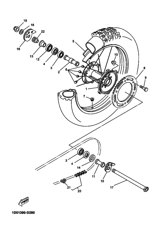 Rear wheel complete assy