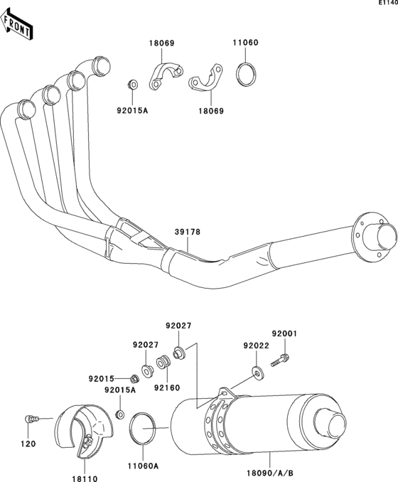 ZX750 Глушитель