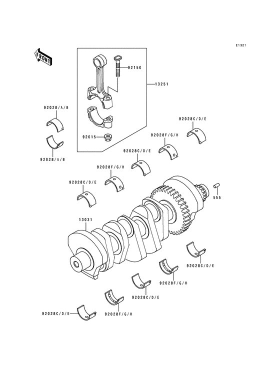 ZX750 Вал коленчатый