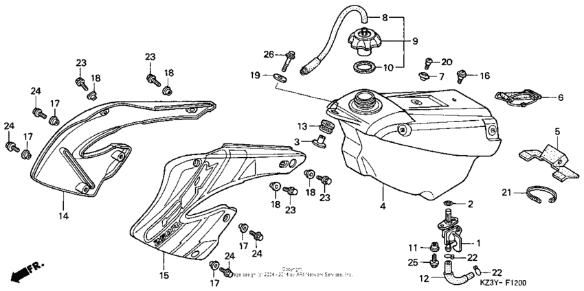 CR250R Топливный бак