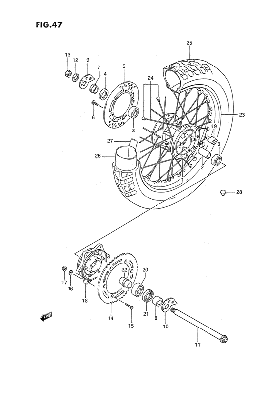 Rear wheel complete assy