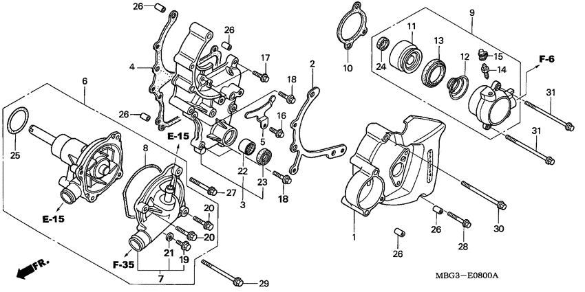 L. cover/water pump