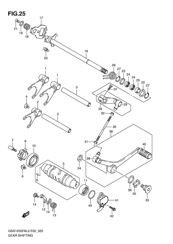 GSX1250 (ABS) Переключение передач