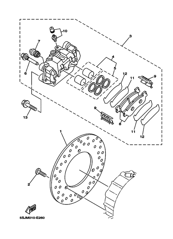 YP250C ﾘﾔ ﾌﾞﾚｰｷｷﾔﾘﾊﾟ