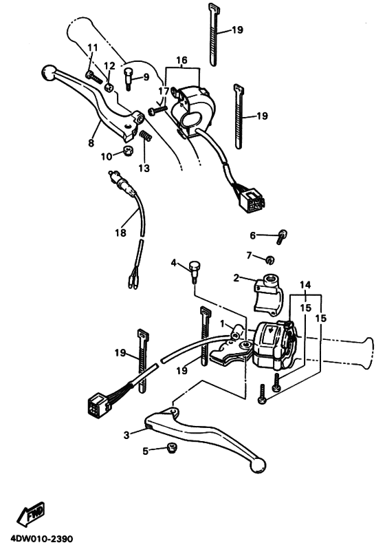XT400E ﾊﾝﾄﾞﾙｽｲﾂﾁ.ﾚﾊﾞｰ