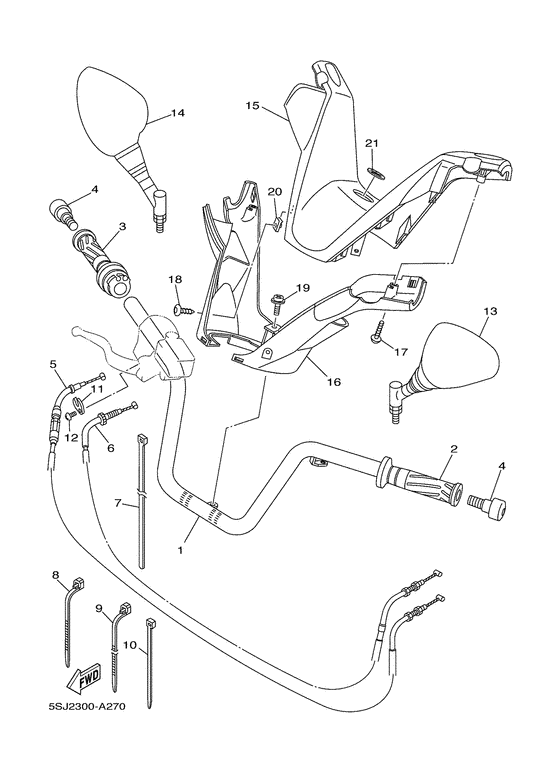 Steering handle. cable