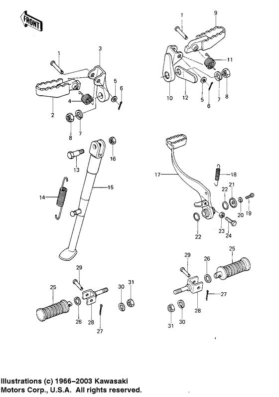 Footrests/stand/brake pedal