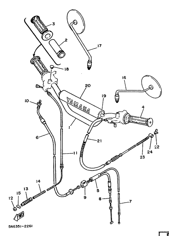 Steering handle. cable