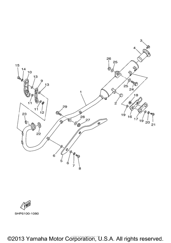 TTR125LS Выхлопная система