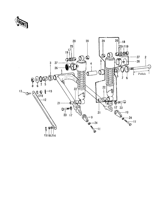 Swing arm/shock absorbers