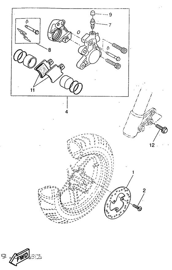 YQ50 Передний тормоз