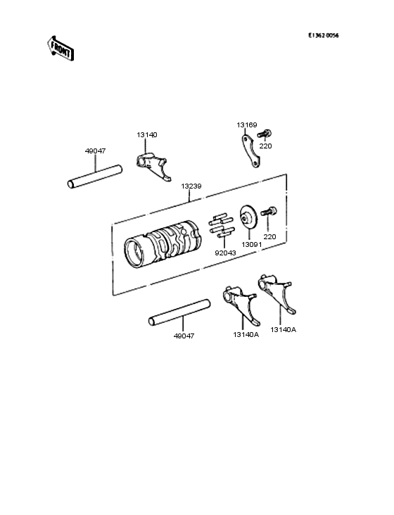 Gear change drum & forks