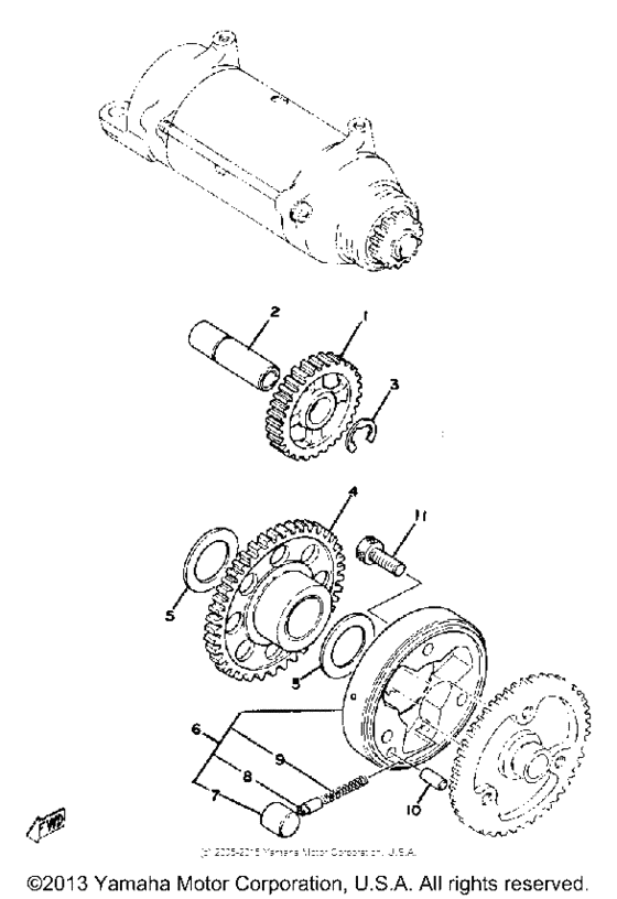 Starting motor unit