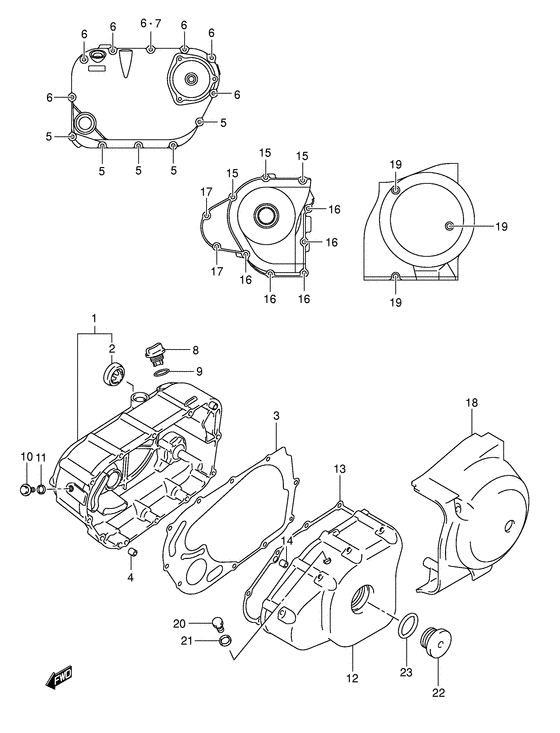 Crankcase cover ass`y  (v