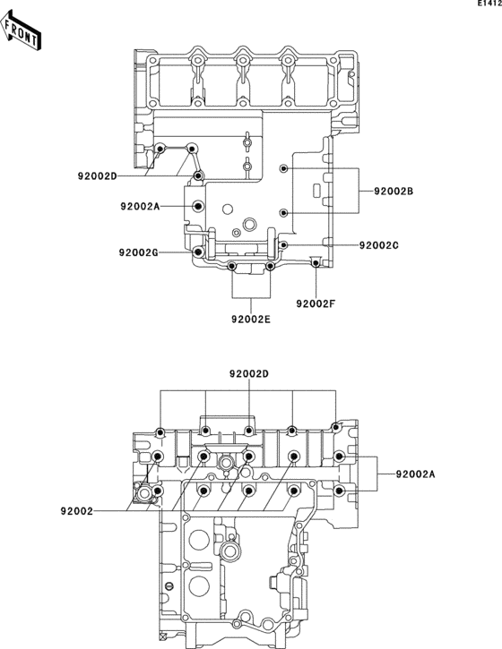ZX400 Болты крепления картера