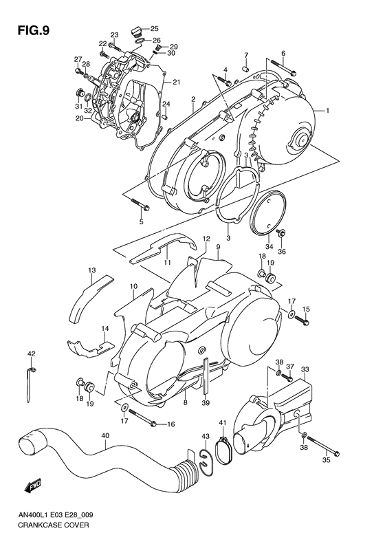 Crankcase cover ass`y  (v