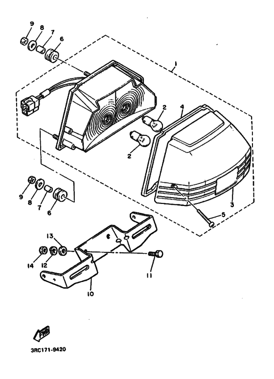 FJ600 FJ600A Taillight unit ass`y