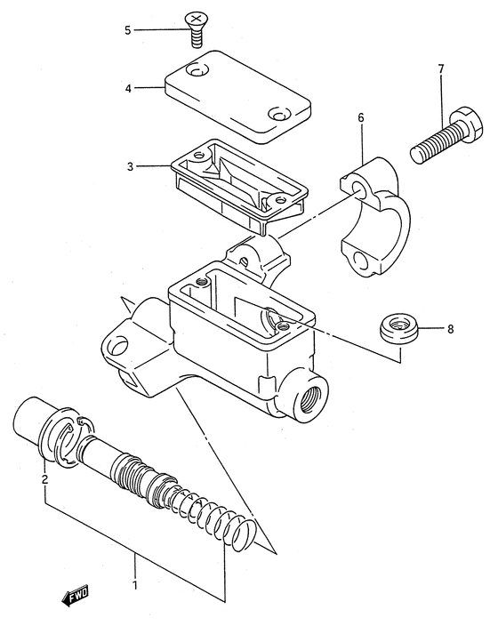 RM125 Передний тормозной цилиндр