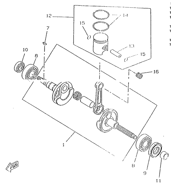 CW50RS Коленчатый вал и поршни