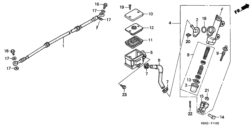 Rr. brake master cylinder