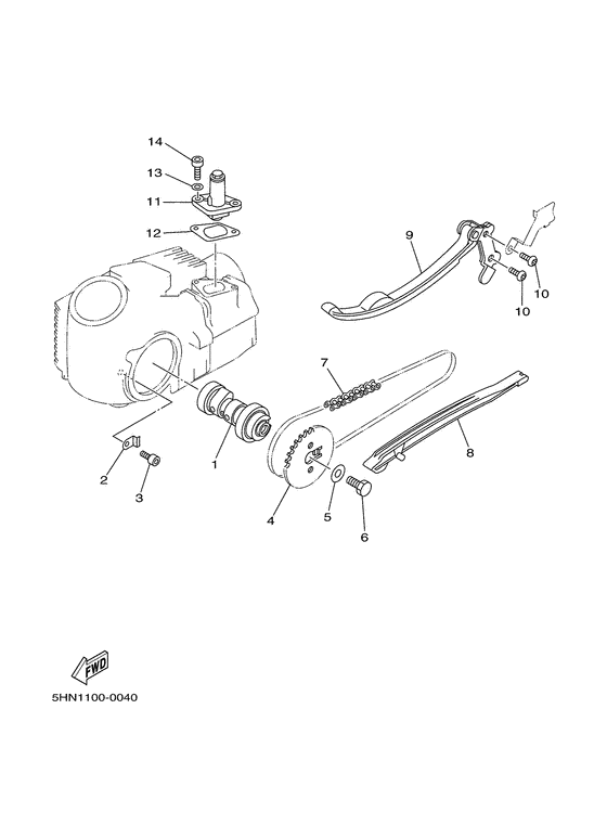 TTR90E Camshaft & chain