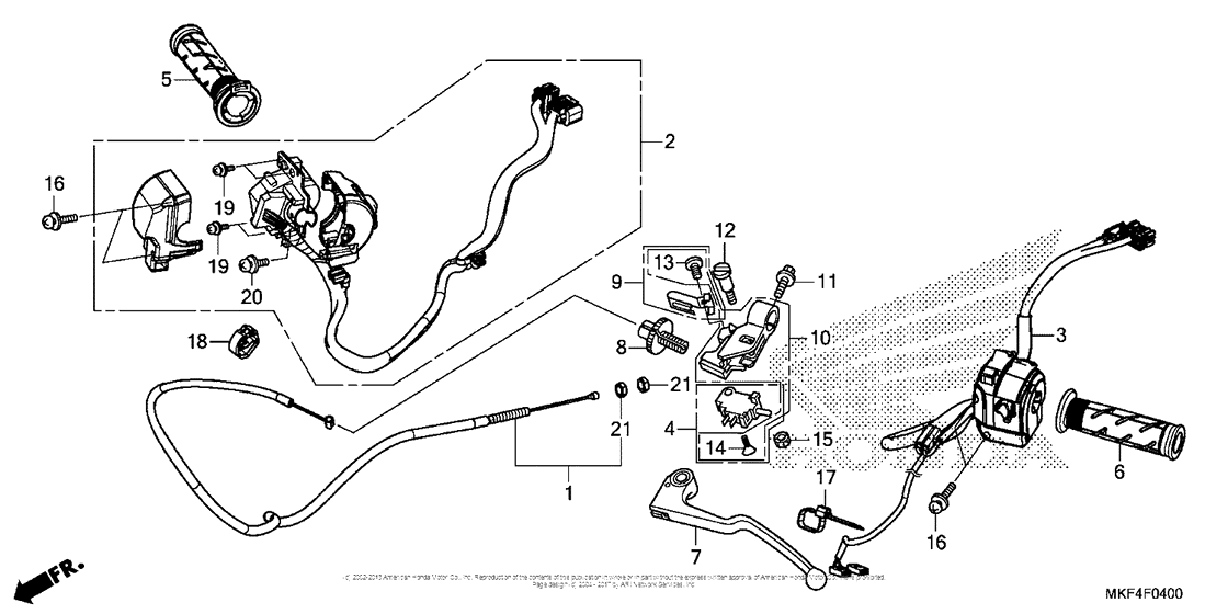 Handle Lever + Switch + Cable