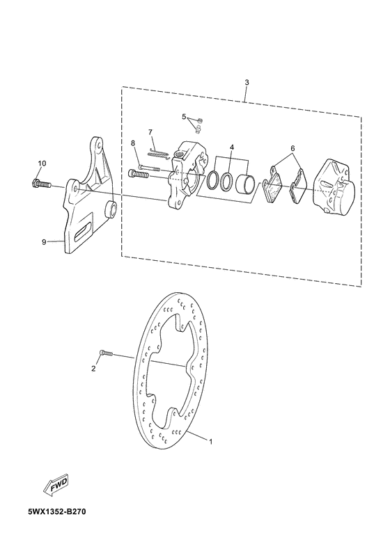 TZR50 Задний суппорт