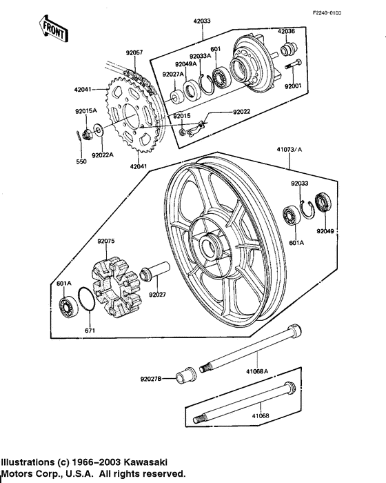 Rear wheel/hub/chain