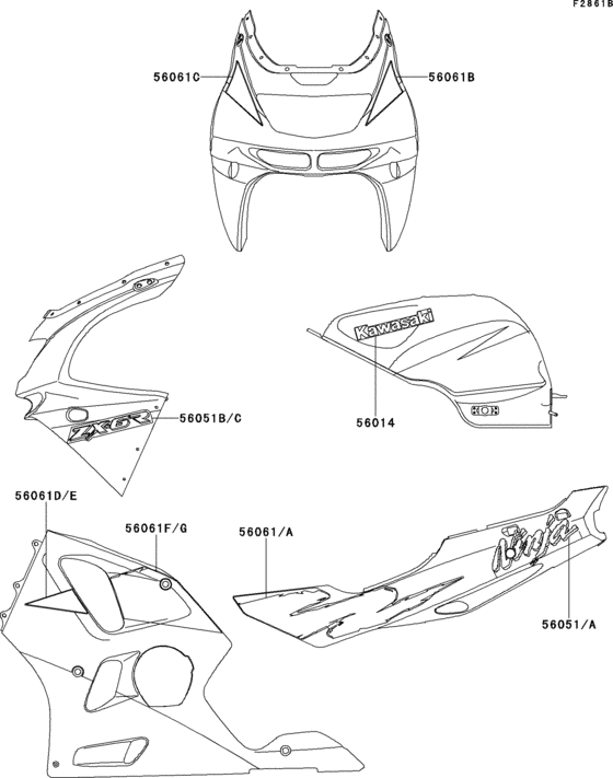 ZX600 Decals(violet / red)(zx600-f1)