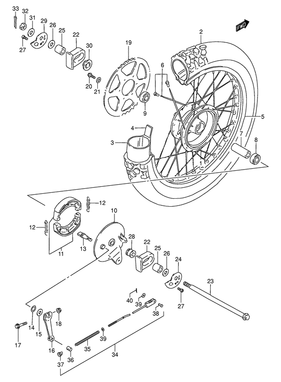 Rear wheel complete assy