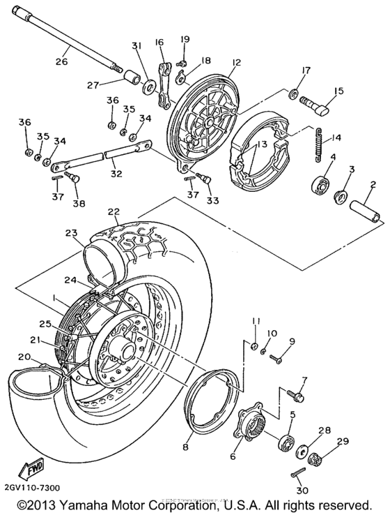 XV535L Переднее колесо