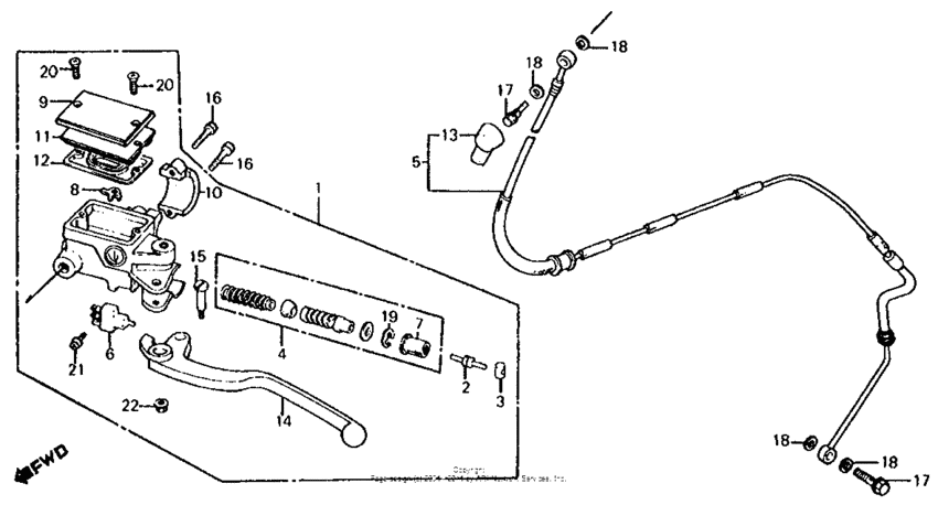 Clutch master cylinder + left control lever