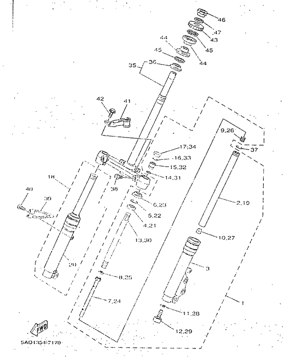 YN50 Передняя вилка