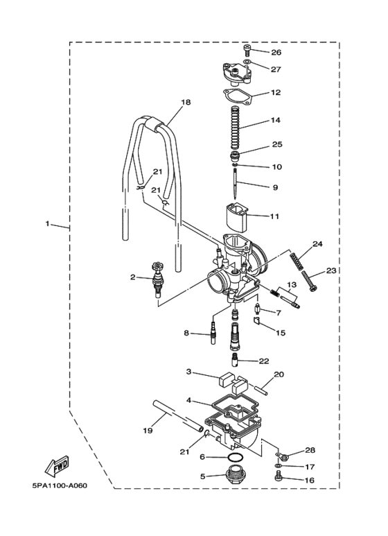 YZ85LW Карбюратор