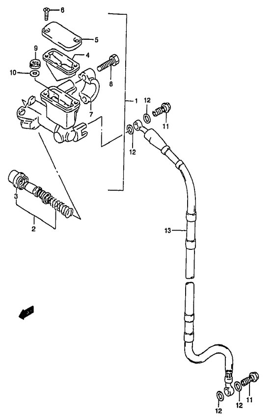 RM250 Передний тормозной цилиндр