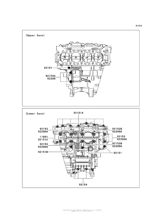 ZX1000 Болты крепления картера